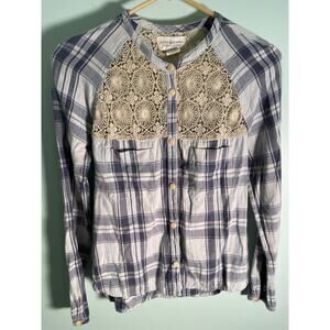 Denim & Supply Ralph Lauren Button Up Plaid Lace XS